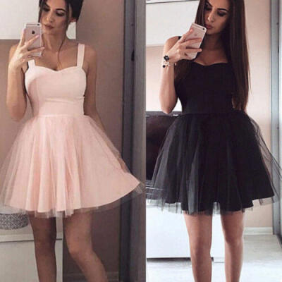 

Womens Mesh Short Formal Wedding Evening Ball Gown Party Prom Bridesmaid Dress