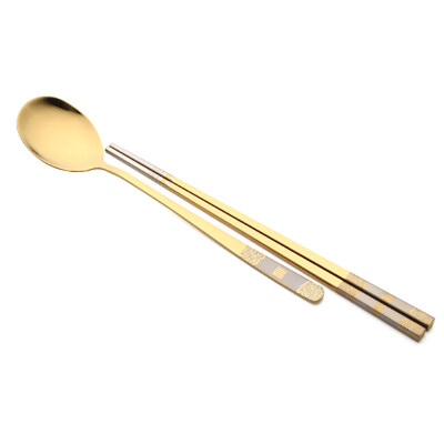 

Portable Stainless Steel Tableware Travel Picnic Cutlery Chopsticks Spoon Set