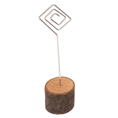 

10pcs Handiness European Style Tree Branch Wedding Menu Seat Folder Photo Wooden Clip With Square Iron Wire Wooden Clip