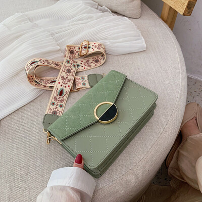 

Girls small bag new Korean version of the wide shoulder strap retro shoulder Messenger bag small square bag tide