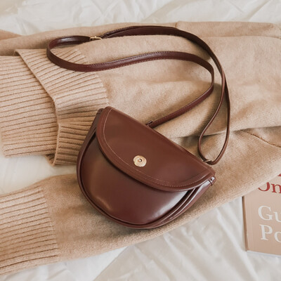 

Chic retro small bag female 2018 new Korean version of the shoulder bag tide wild small round bag ins super fire Messenger bag