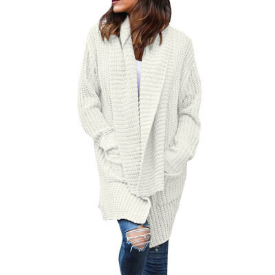 

〖Follure〗Womens Loose Fit Long Sleeve Knitted Cardigan Sweaters Outerwear With Pocket