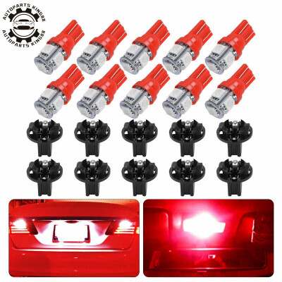 

10x Red T10 PC194 192 168 LED Instrument Panel Light Bulbs Twist Lock Socket