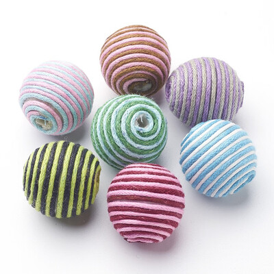 

Mixed Color 22mm Round Acrylic Woven Waxed Cord Beads for Chunky Necklace about 22mm in diameter hole 3mm