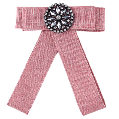 

New crystal Brooches Hot Bowknot Brooch And Shirt Bow Tie College Wind Collar Needle Ribbons Fabric Corsage accessorie