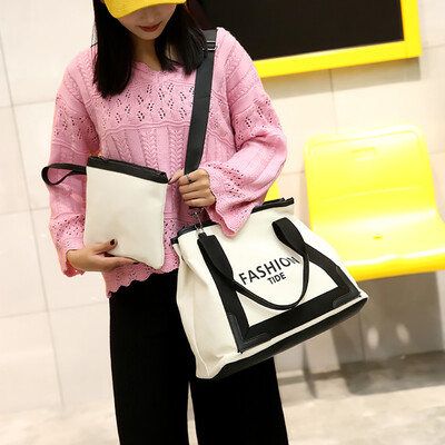 

Tailored Women Fashion Simple Canvas Bag Mother Shoulder Bag Large Capacity Messenger Bag
