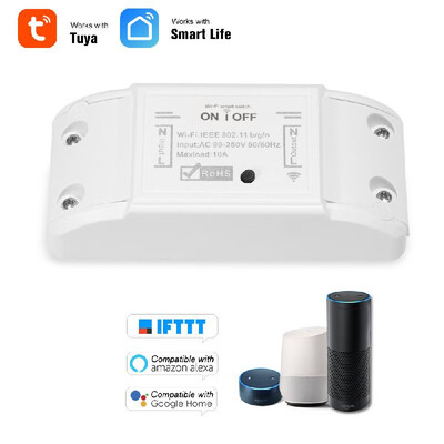 

Wifi Smart Switch Compatible with Amazon Alexa & for Google Home Timer 10A2200W Wireless Remote Switch for AndroidIOS APP Contro
