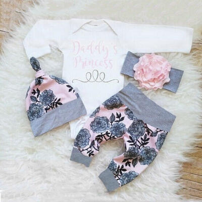 

3x Newborn Infant Baby Boy Girl Outfits Clothes Set Bodysuit Pants Leggings Hat