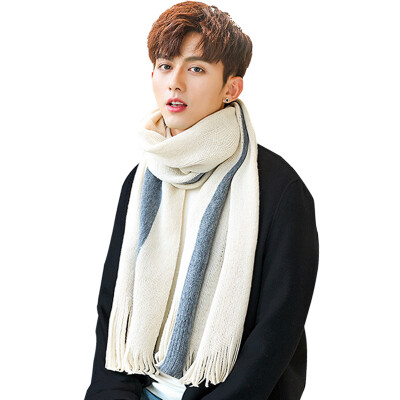 

MAXVIVI Mens Scarf Autumn&Winter Trendy Fashion Bib Thicken Warm Simple Concise Scarf MWJ843250 Meter Grey