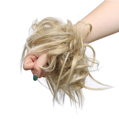 

Updo Messy Bun Hair Piece Scrunchies Synthetic Wavy Bun Extensions Band Elastic Scrunchie Chignon Ponytail Hairpiece for Women
