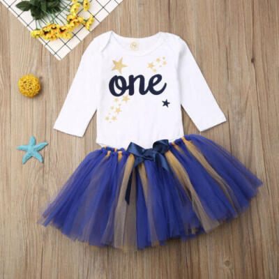 

Newborn Infant Baby Girls 1st Birthday Romper Bodysuit Tutu Skirt Dress Outfits