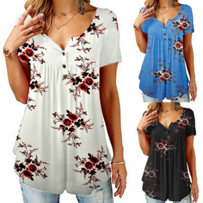 

Women Short Sleeve Loose T Shirts Fashion Ladies Summer Casual Blouse Tops Shirt