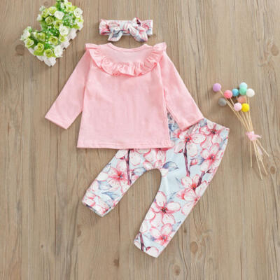 

US Infant Baby Girl Long Sleeve Autumn T-shirt ClothesLeggings Pants Outfit Set