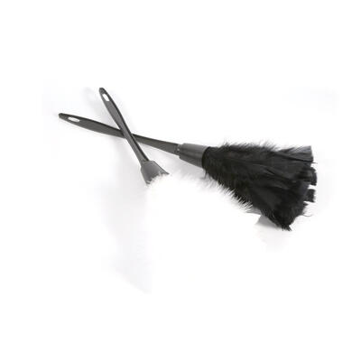 

5 Colors Soft Turkey Feather Duster Brush With Black Handle Home Furniture Car Cleaning Tool Duster Cleaning Tool