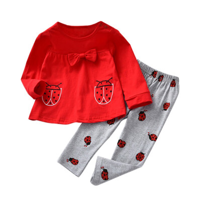 

Baby Girl Clothes Sets Fashion Style Baby Clothing Sets Long Sleeve Cartoon T-shirt Pants 2PCS Children Clothing