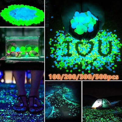 

100200300500pcs Glow In The Dark Garden Pebbles