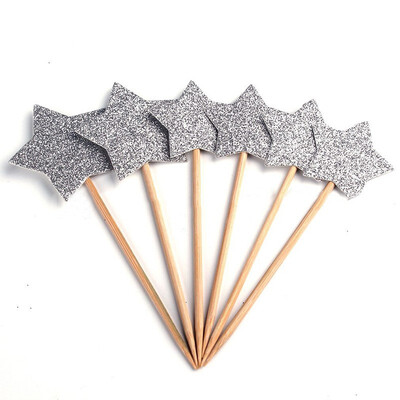 

FUNNYBUNNY Gold Star Cake Toppers Kids Birthday Party Baby Shower Cupcake Decorations Happy Birthday Cake Topper