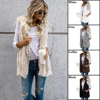 

Women Vest Hooded Loose Slim Coat Thicken Jacket Warm Outwear Overcoat Size -XL