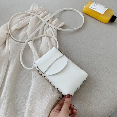 

Tailored Women Retro Pure Color Leather Shoulder Bags Phone Bag Chain Crossbody Bags