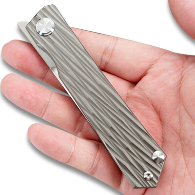 

TWOSUN m390 blade folding knife Pocket Knife camping knife hunting outdoor survival tool EDC TC4 Titanium KVT ceramics ball TS33
