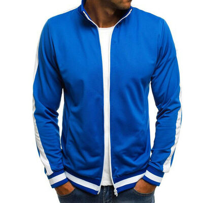

Slim Plain Mens Zip Jacket Outwear Sweatshirt Casual Sport Jumper Top Coats