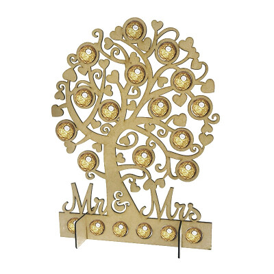 

New Hot LED Wedding Sign Chocolate Tree Drawer Cabinet Display Stand Wooden DIY Jewelry Party Decoration Festival Ornament Gifts