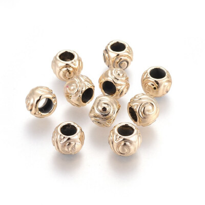 

Alloy European Beads Large Hole Beads Rondelle Golden 95x775mm Hole 5mm