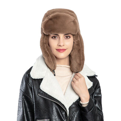 

Men Women Hat Warm Faux Fur Trapper Aviator Trooper Earflap Winter Ski Cap Mask