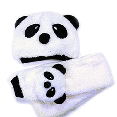 

Super Cute&Warm Children Wool Panda Cap Match Scarf Cartoon Hat