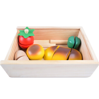 

Wooden Block Fruit Vegetables Cutting Toy Kitchen Early Development Educational Toys for Children Baby Gift
