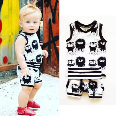 

Cute Infant Baby Girl Boy Clothes Vest Tops T-shirtShorts Outfits Set Sportwear