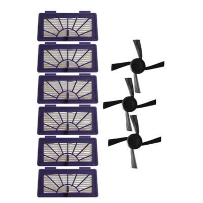 

6X Filters 3X Side Brushes For Neato Botvac Series D Series D80 D85 D3 D5 Pro