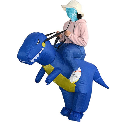

Decdeal Cute Adult Inflatable Dinosaur Costume Suit Air Fan Operated Walking Fancy Dress Halloween Party Outfit T-Rex Inflatable A
