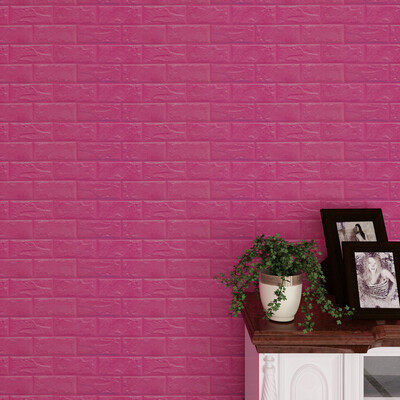 

Gobestart New PE Foam 3D Wallpaper DIY Wall Stickers Wall Decor Embossed Brick Stone Gray