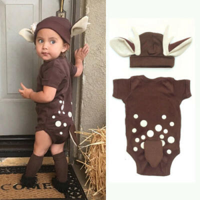 

AU Kids Baby Boys Girls Deer Romper Jumpsuit Bodysuit Outfit Clothes Christmas