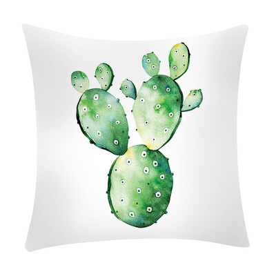 

〖Follure〗Cactus Banana Leaf Print Pillow Case Polyester Sofa Car Cushion Cover Home Decor