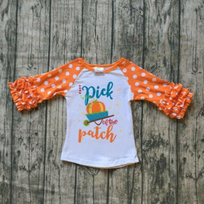 

Halloween Infant Kids Baby Girl Long Sleeve Pumpkin Print Ruffle T-shirt Clothes