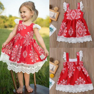

Sleeveless Toddler Baby Girls Summer Dress Lace Party Pageant Dresses Sundress