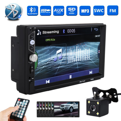 

7" 2Din Touch Screen Car Radio MP5 MP3 Player Bluetooth Stereo FM Radio Autoradio Mirrow Link SD 4 LED CAM