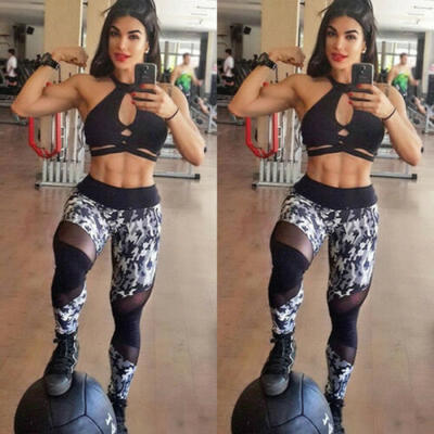 

Womens Yoga Pants Fitness Leggings Running Jogging Gym Exercise Sports Trousers