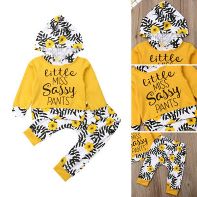 

UK Newborn Toddler Baby Boy Girl Autumn Winter Clothes Hooded TopsPants Outfits