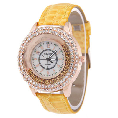 

Japan&South Korea prism ball rhinestone watch belt fashion trend ultra-thin watch