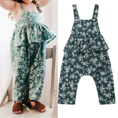 

US Toddler Baby Girls Kids Summer Floral Ruffle Jumpsuit Romper Outfits Clothes