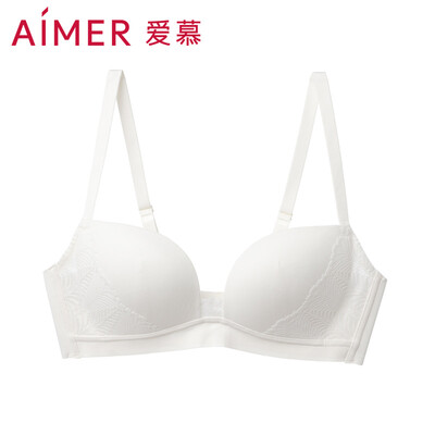 

Amour underwear Yuemu source 34 cup no support medium thick mold cup lace smooth gathering adjustment small chest ladies bra AM172241 meters white C75