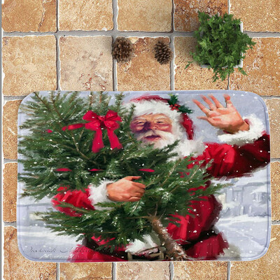 

Gobestart Christmas Festival Entrance Door Bathroom Mat Indoor Bath Decor