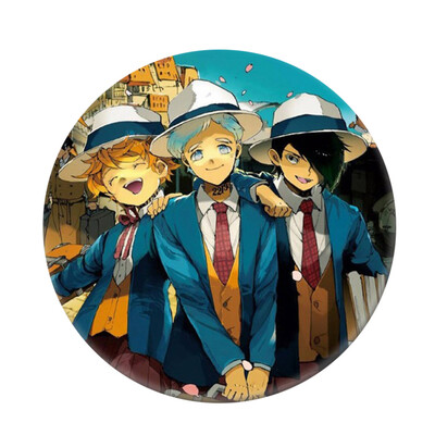 

CAR-TOBBY Anime The Promised Neverland Badge Yakusoku No Neverland Badge Bag Tie Badge Brooch Pin Pendant Accessories Cosplay