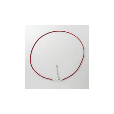

Imitation Leather Necklace Cords with Platinum Color Iron Lobster Clasps&Iron Chains DarkRed 18