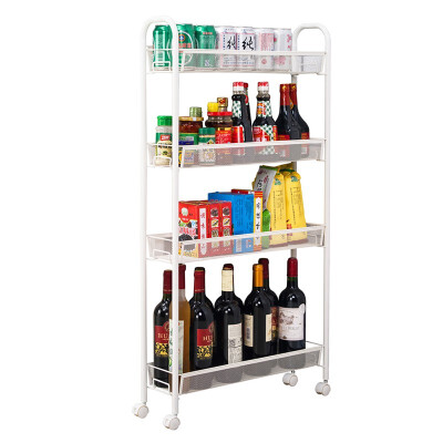 

4-Tier Kitchen Slilm Rolling Storage Cart Slide Out Trolley Shelve