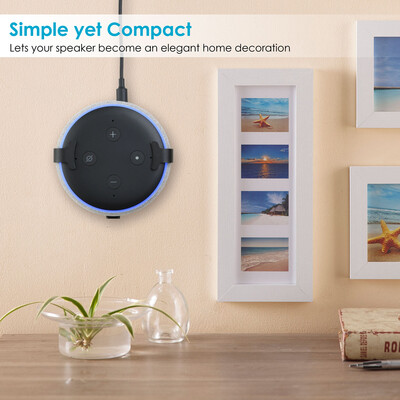 

Wall Mount Holder Hanger Compatible with Amazon Echo Dot 3rd Gen Space Saver Protector Bracket Mount with Protection without Messy