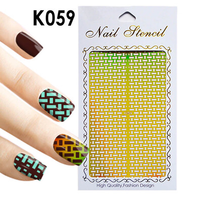 

Toponeto 1Pc Irregular Hollow Nail Art Vinyls Stencil Stickers Manicure
